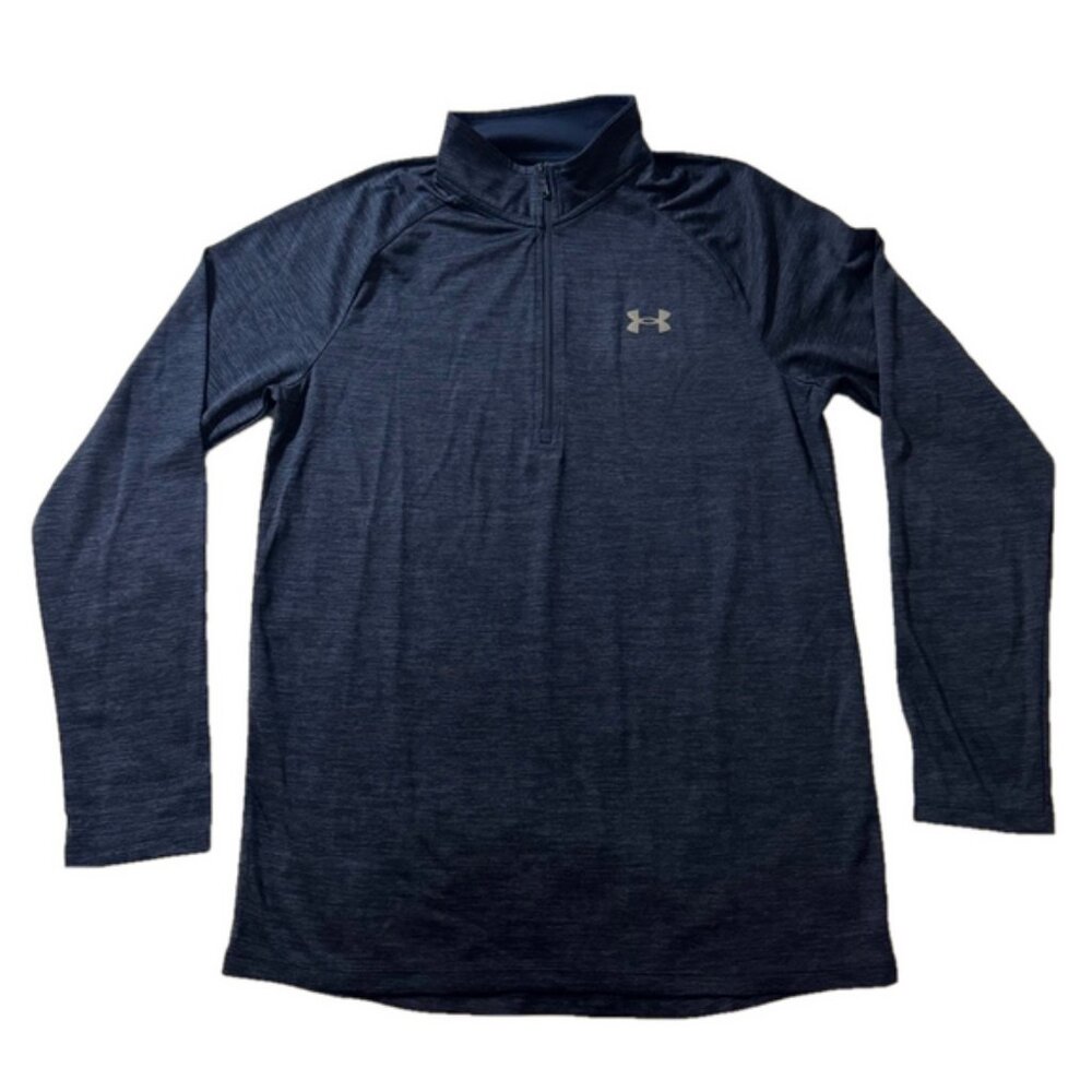 Under Armour Quarter Zip Long Sleeve Navy Blue Lightweight Shirt Top Golf Layer